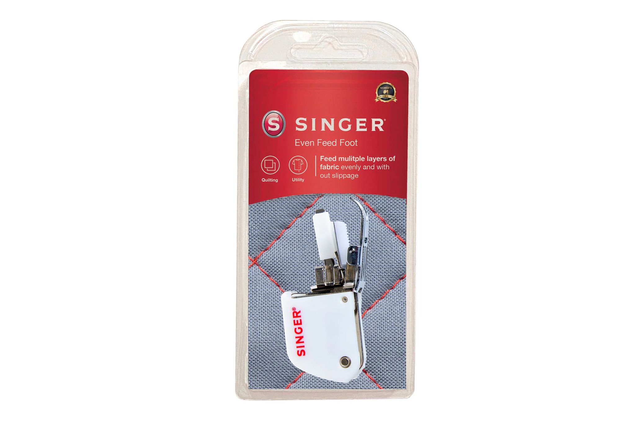 Singer Even Feed Walking Presser Foot - Fork, Perfect for Matching Stripes Plaids, Quilting Sewing with Pile Fabrics