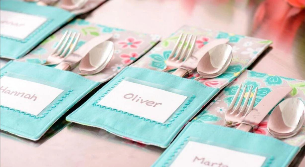 Silverware Holder with Personalized Card Insert