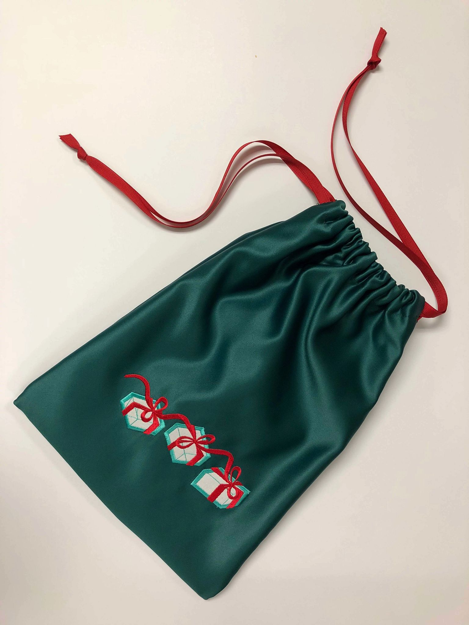 Drawstring Gift Bag with Embroidery