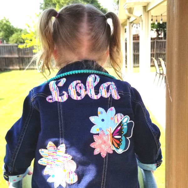 Lola's Upcycled Denim Jacket with Appliqué