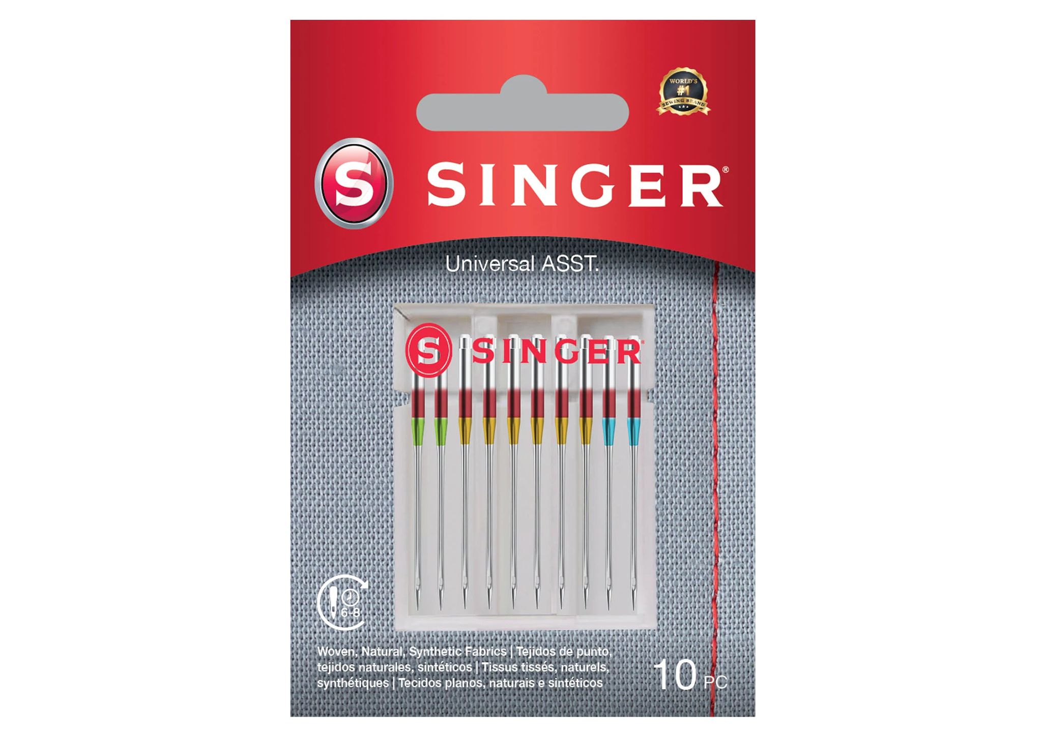 Universal Needles Assorted Sizes 10-Pack 
