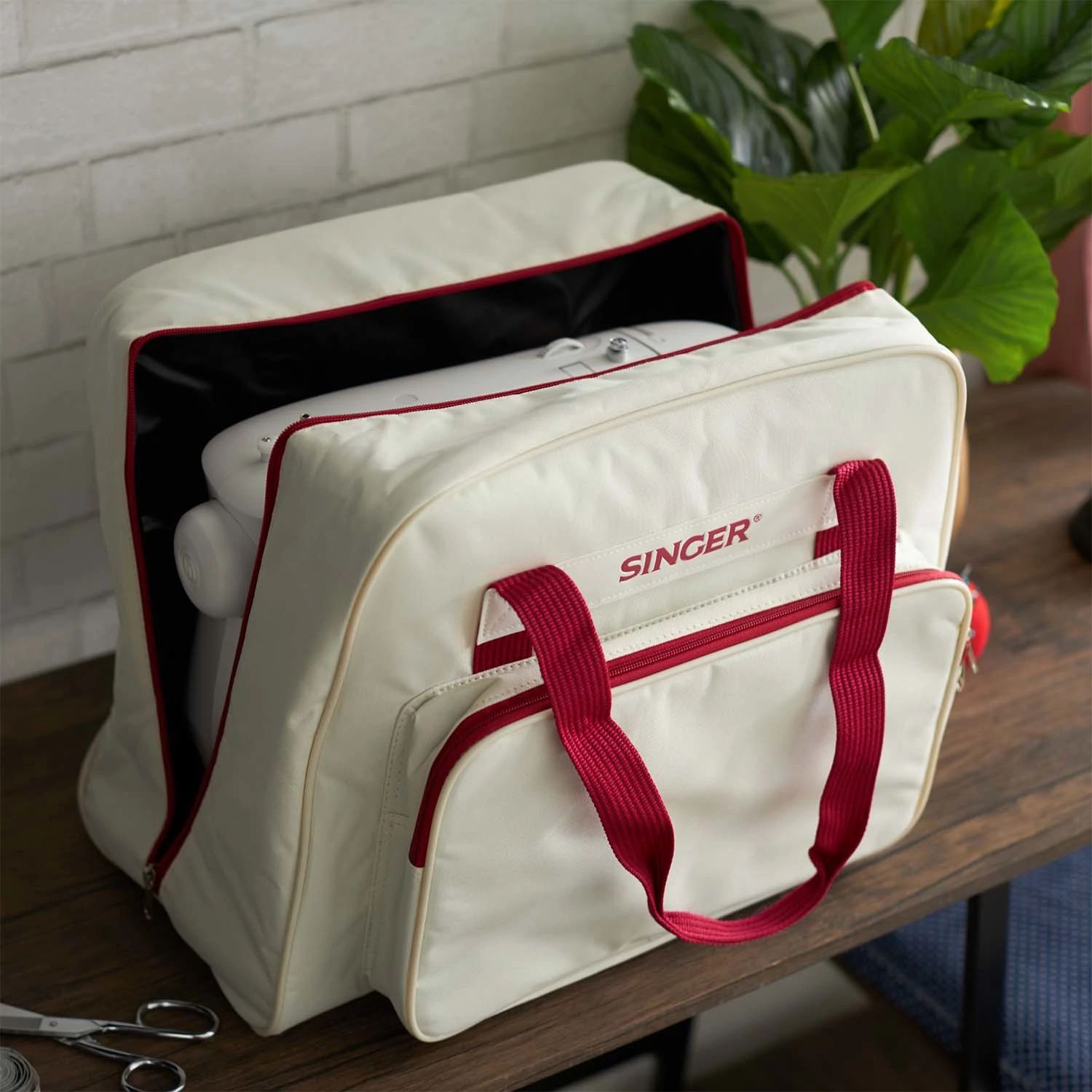 SINGER Cream/Red Universal Tote Bag