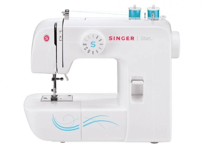  Singer Lightweight Portable 110 Volt 72 Watt Steel Hand Sewing  Machine with LED Lighting, 57 Stitch Applications, Accessories, and Presser  Foot, White
