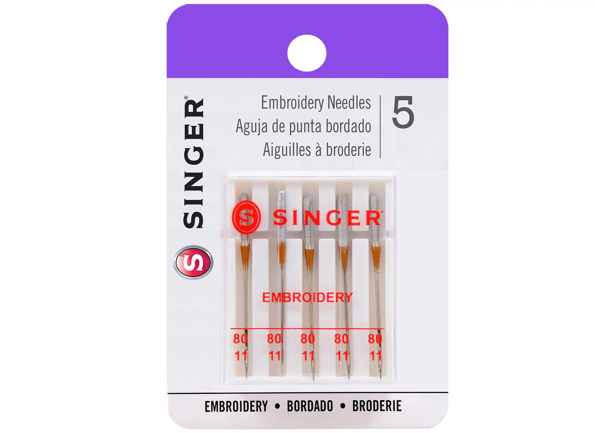 Singer Embroidery Needles Size 80/11 