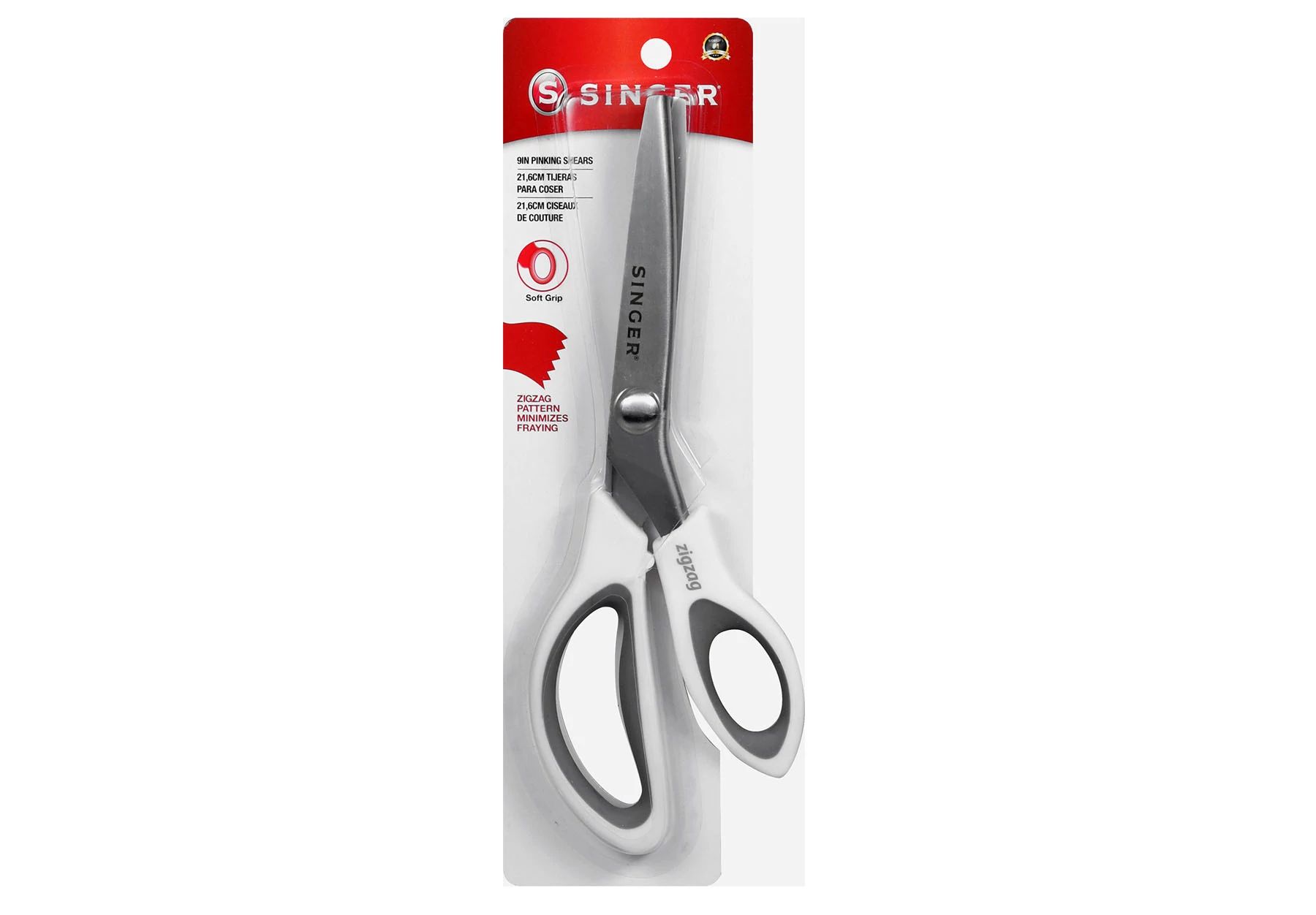 SINGER 9" Pinking Shears with Comfort Grip, Stainless Steel Zig Zag Scissors 