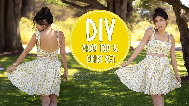 DIY Crop Top and Skirt Set Sewing tutorial