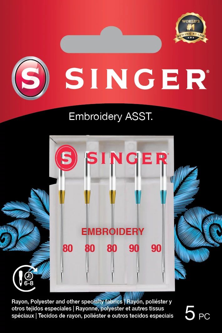 Embroidery Needles Assorted Sizes 5-Pack 