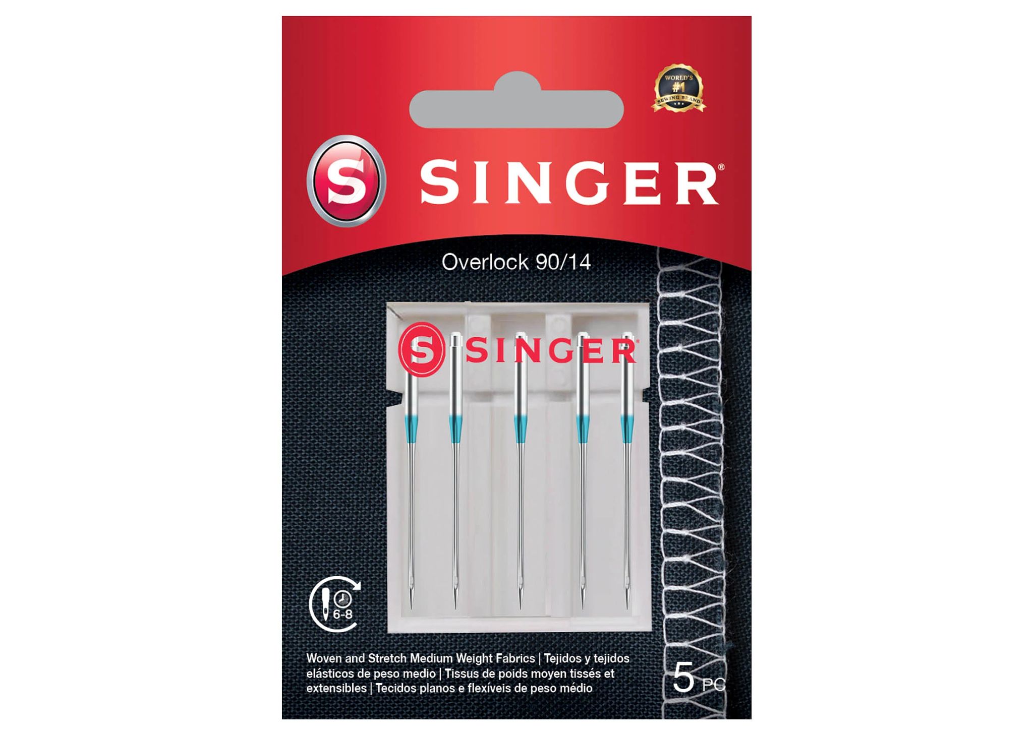 Singer Overlock Needles 2022 5pk Serger Mix 80,90,100 - 14SH - Couling  Sewing Machines
