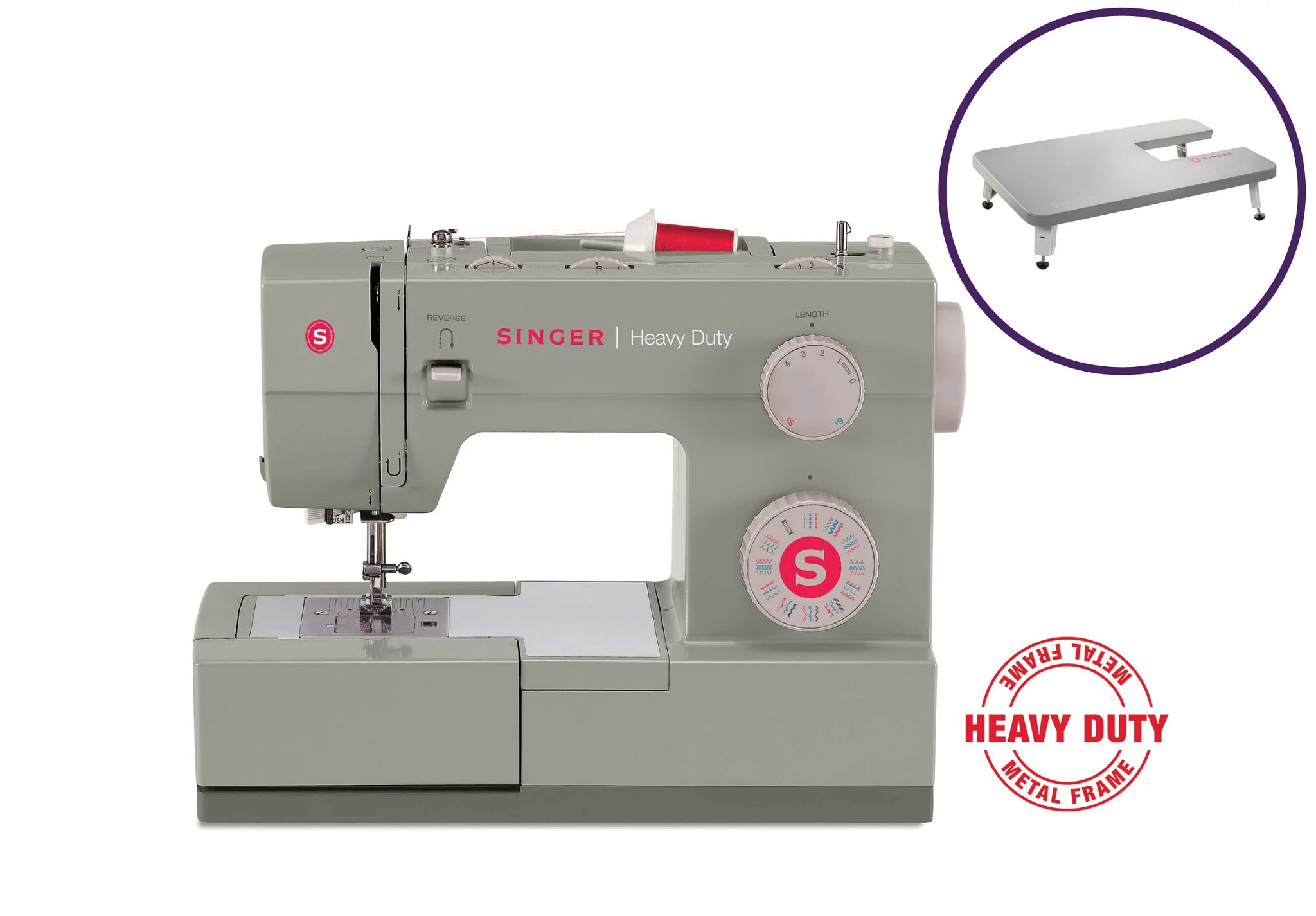 SINGER Heavy Duty 4452 and Extension Table Bundle with $120 free